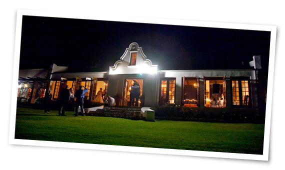 Evening photograph of reception after wedding